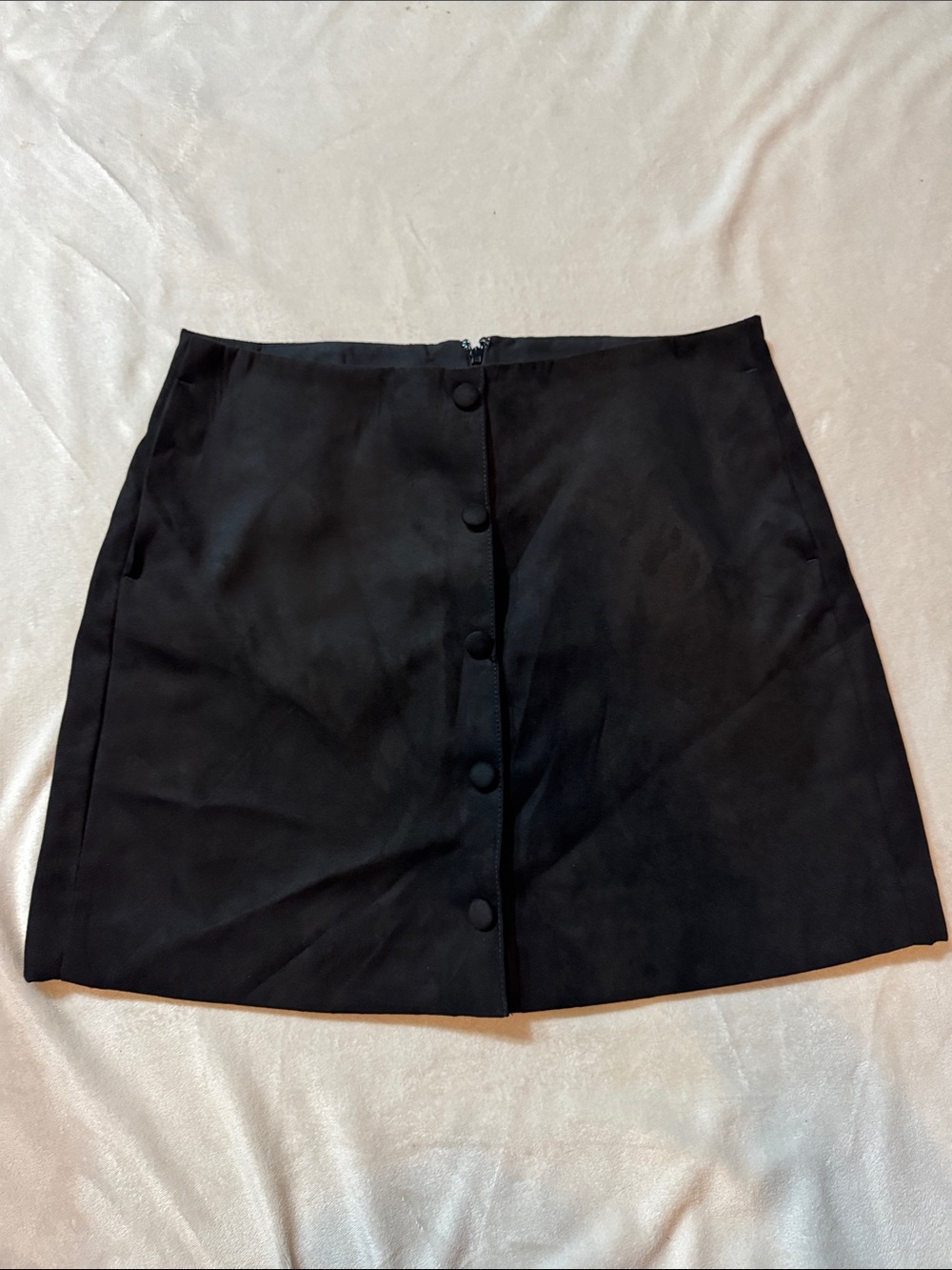 J. Crew Black Button-Front Mini Skirt